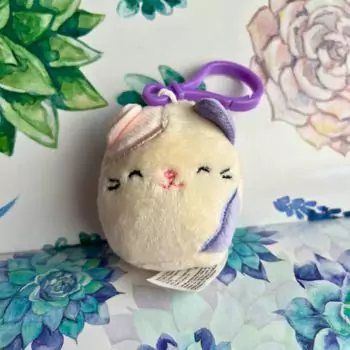 mini squishmallow charlotte on flower sheet