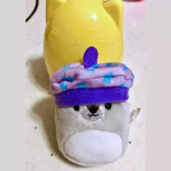 small squishmallow brian with yellow mystery blind and hat