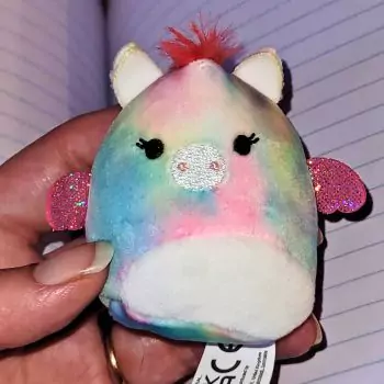 mini squishmallow jamie in hand