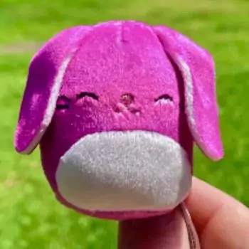 small squishmallow alejandra in hand