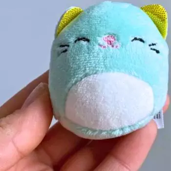 small squishmallow charisma in hand